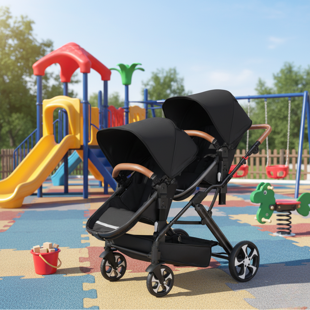 Poussette double 3 en 1